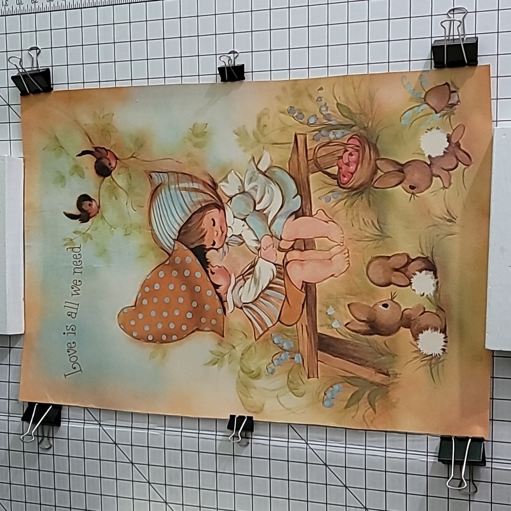 Vintage -‎ Love is all we need. Couple on bench holding hands. Drawing Poster